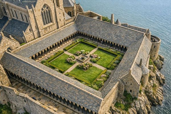 Cloître inspiré de celui de l'abbaye du Mont Saint-Michel