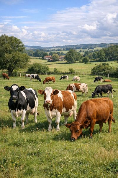 Pâturage avec des vaches