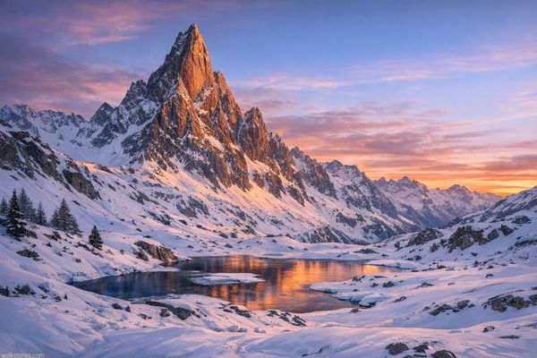 Lumière déclinante sur une aiguille inspirée de celle de Chambeyron